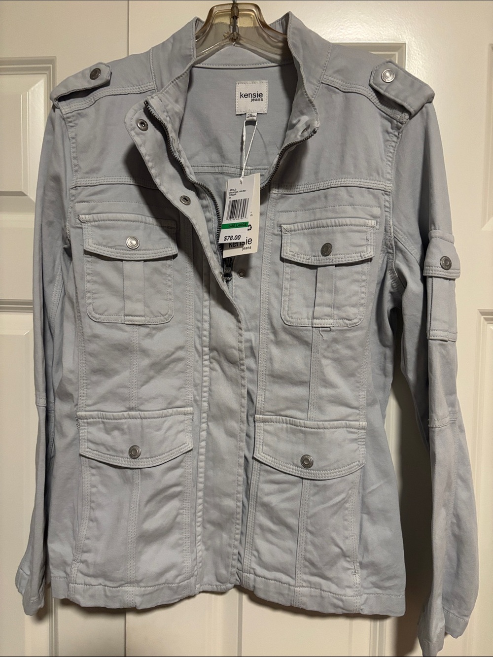 Kensie Women’s  Light Gray Jean  Jacket